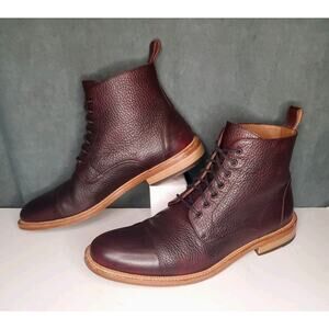 TAFT Rome Boot Oxblood Burgundy Pebbled Leather EU 44 US Mens 11 EUC